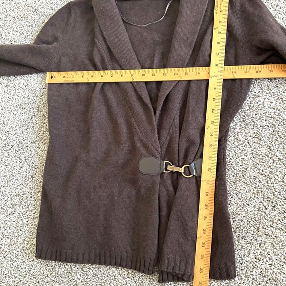 Gerard Darel Women's Size 4 Shawl Collar Cardigan Sweater Brown Wool - Picture 12 of 13